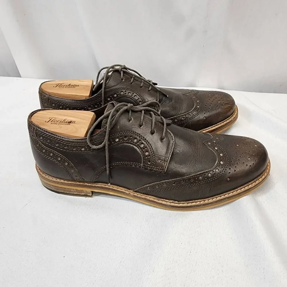 Red Tape Mens 10 Brown Leather Stitch Down Oxford Dress Shoes, Business Professi